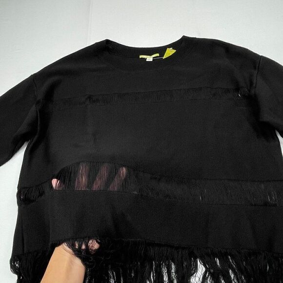 Gianni Bini Black Malcolm Fringe Sweater Stardust NEW - Picture 7 of 7
